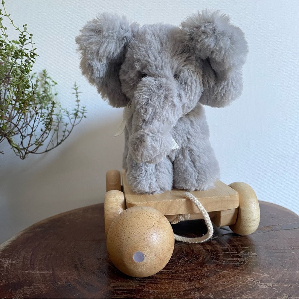 Pottery Barn Kid plush stuffed animal baby nursery elephant monkey gray neutral - Picture 4 of 14